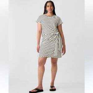 Gap stripe faux wrap dress XL